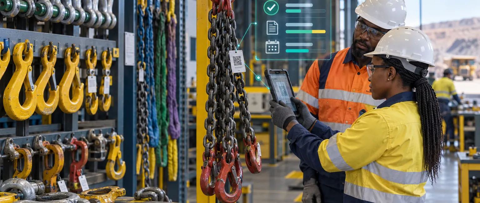 Conceptual illustration: lifting equipment inspection